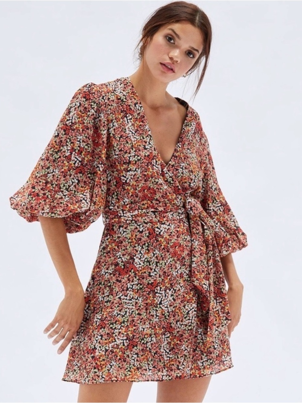 MINKPINK Gabae Wrap Mini Dress in Multi